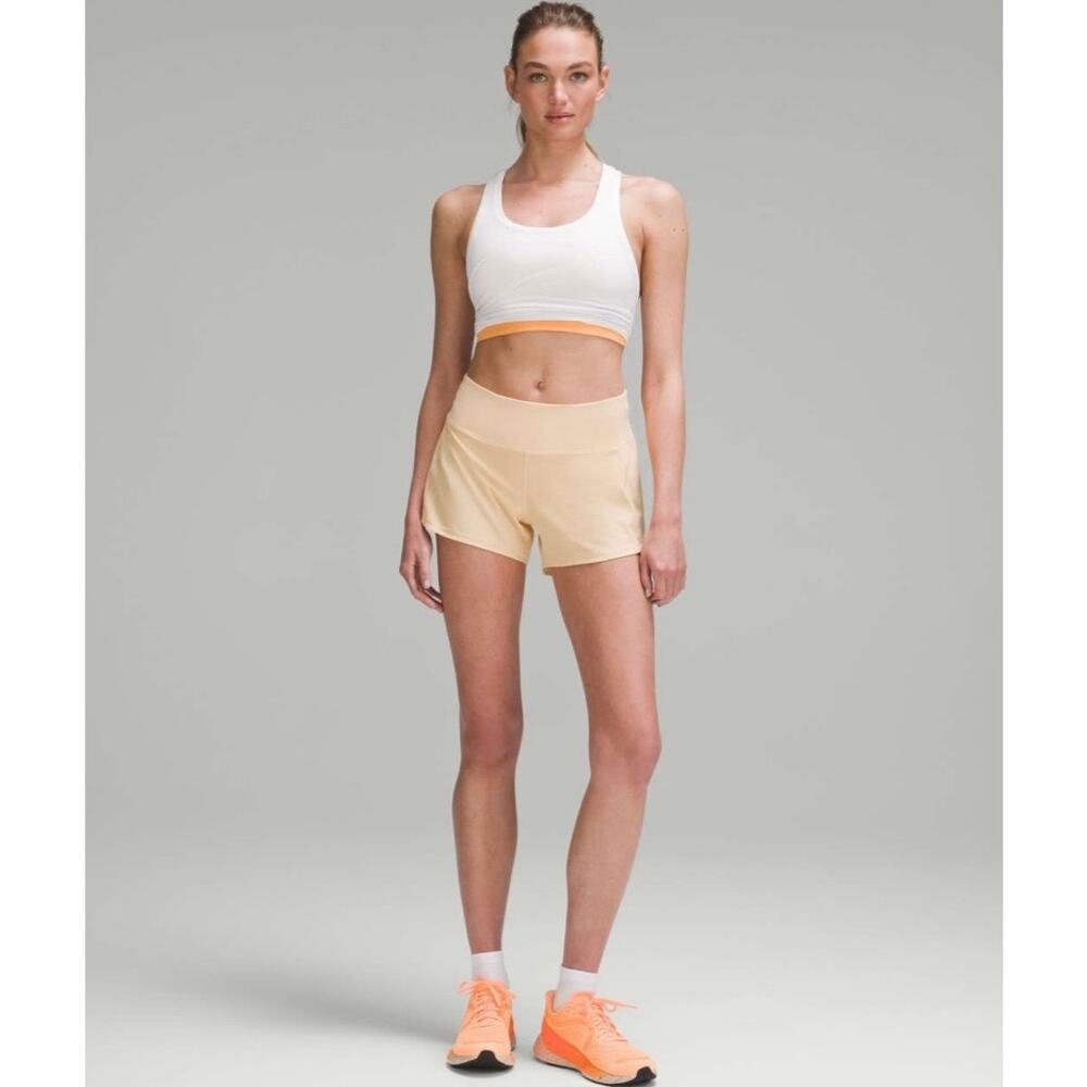Lululemon Speed Up Mid Rise Lined Short 4" Summer Glow W7AYMT 8
